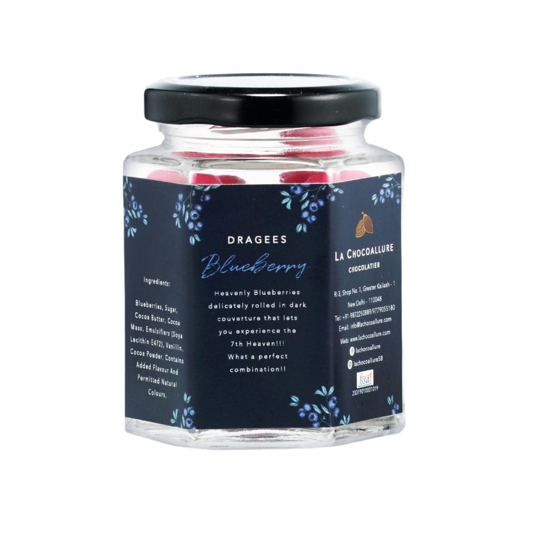 Blueberry Dark Dragees - Hexagon Jar