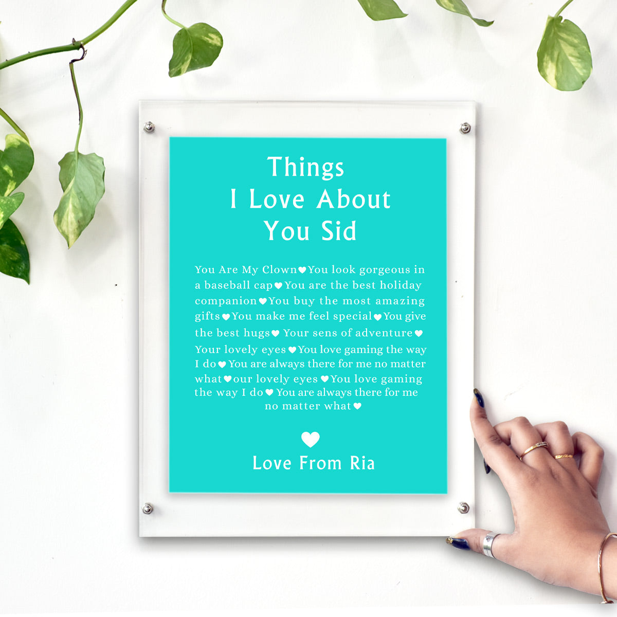 Things I Love About You Poster Frame
