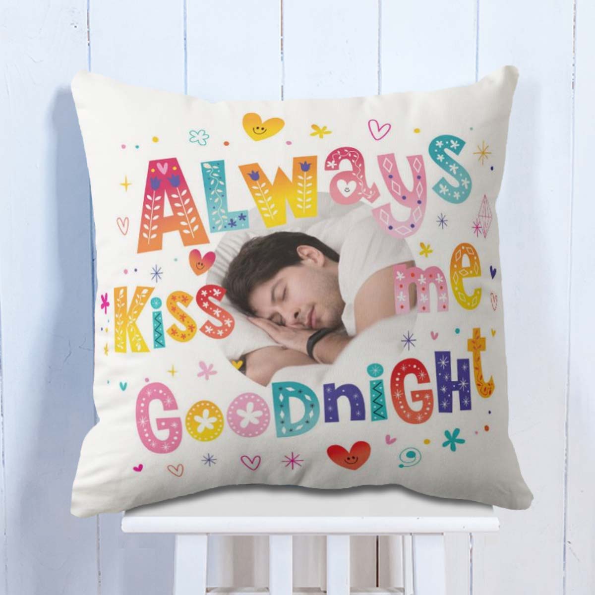 Personalised Kiss Me Goodnight Cushion