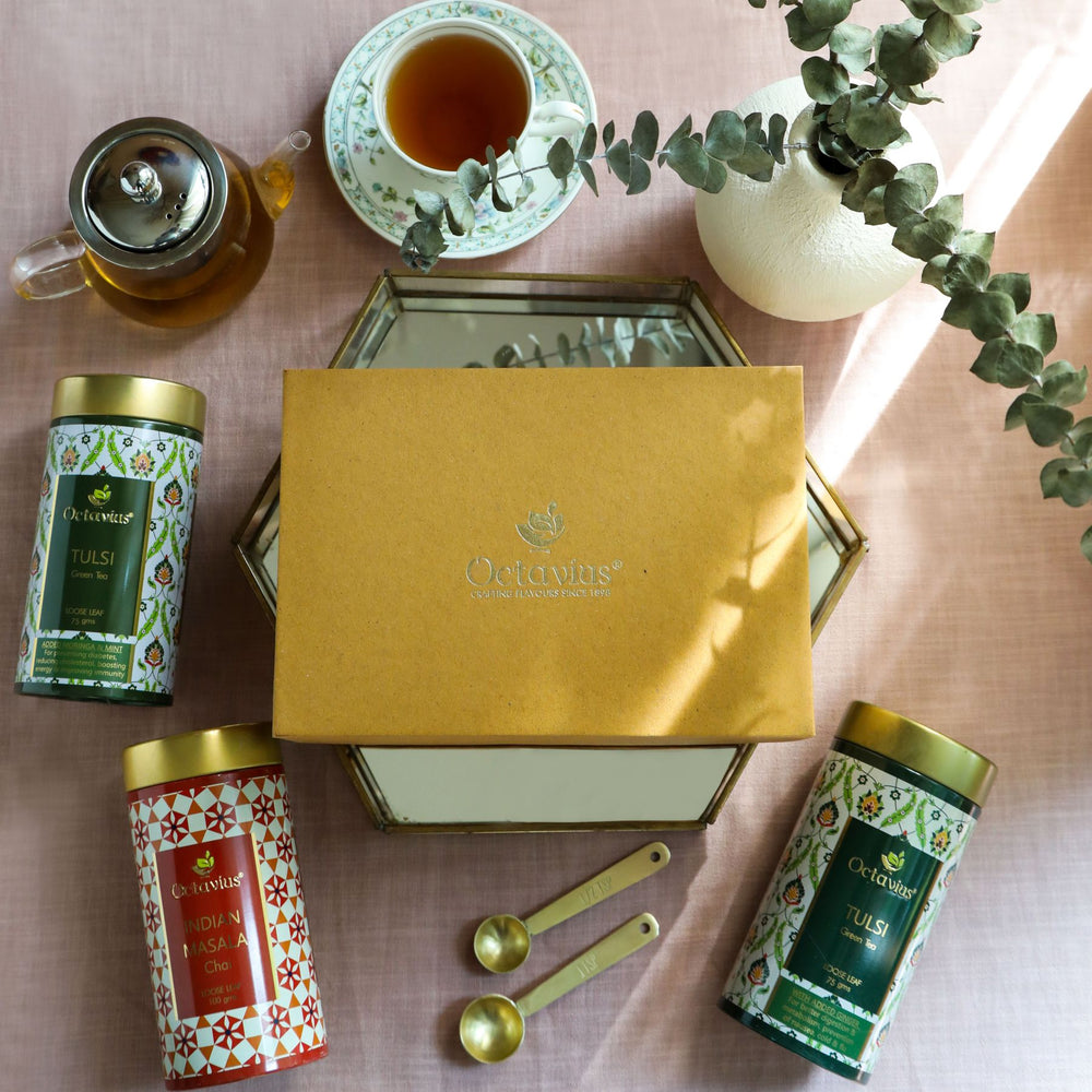 Octavius Tea Collection| Grand Indian Teas Range 3 Tins Packed In An Exclusive Gift box-2