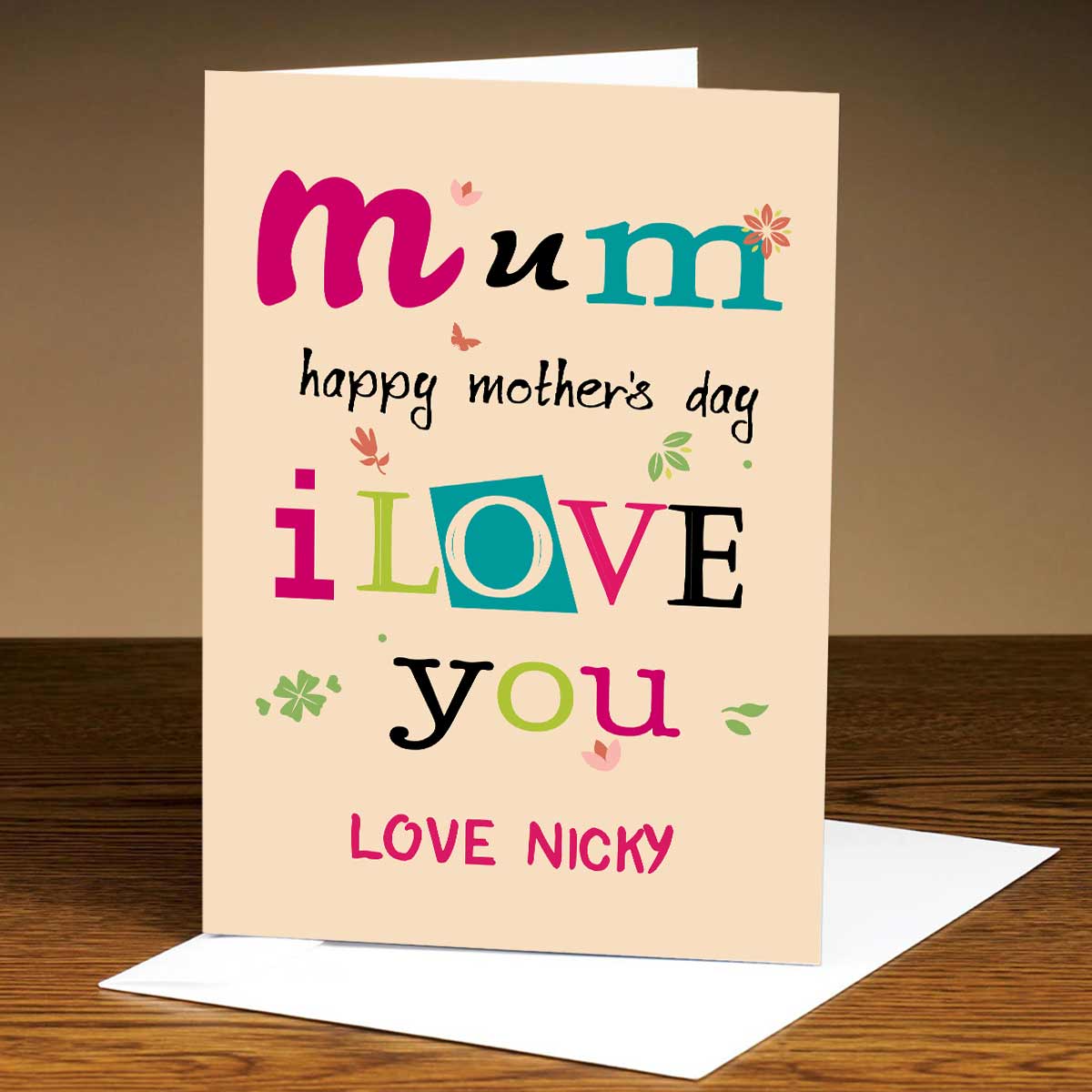 Personalised Colourful Card For Mom
