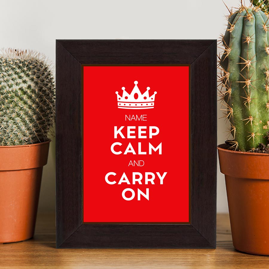 Personalised Keep Calm and Carry On Poster Frame