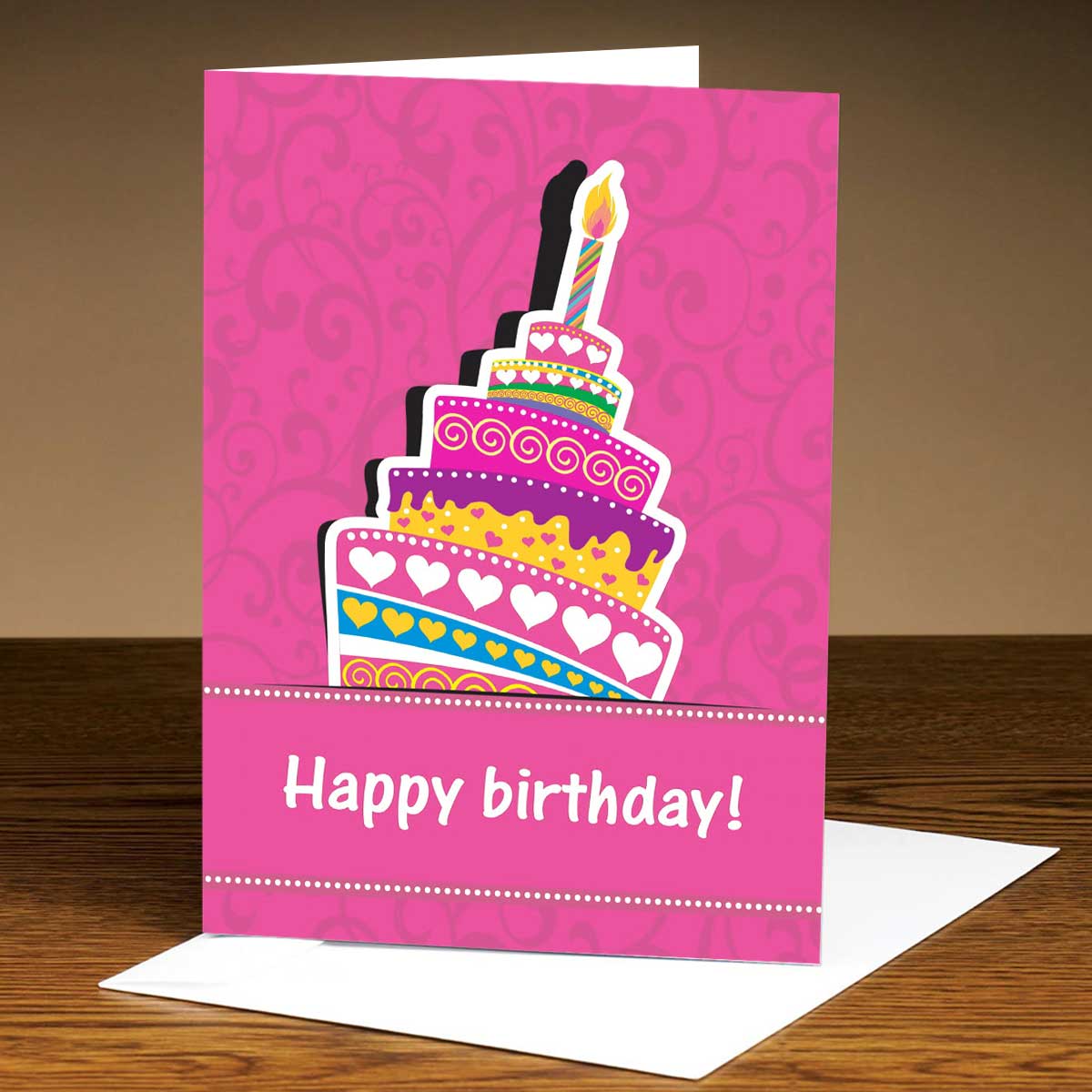 Personalised Towering Fancy Cake Birthday Card-1