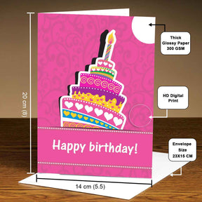 Personalised Towering Fancy Cake Birthday Card