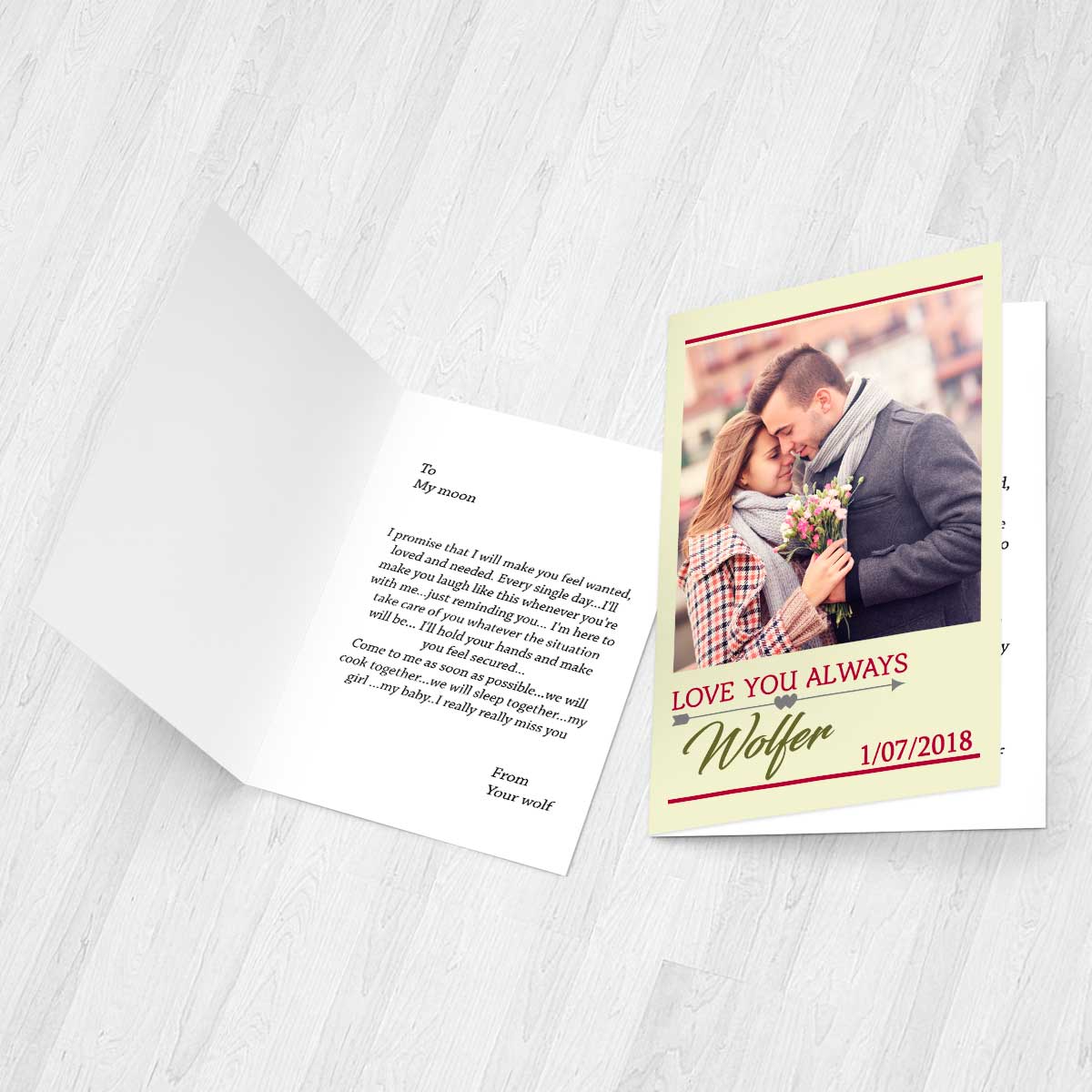 Personalised Love You Always Photo Greeting Card