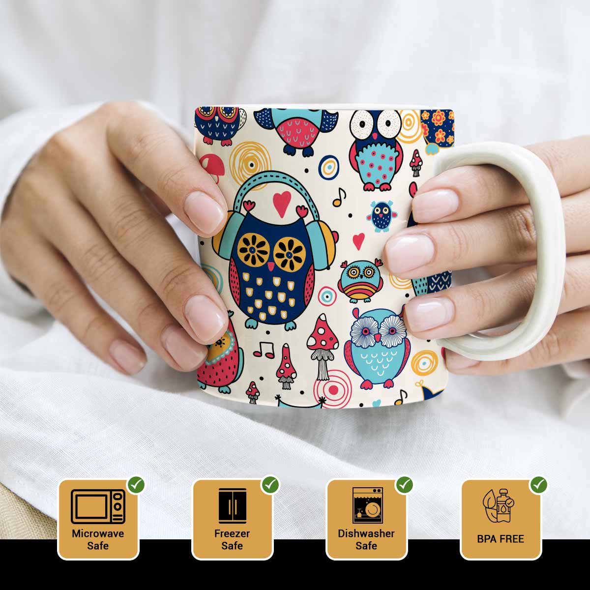 Owl Love Ceramic Mug-3