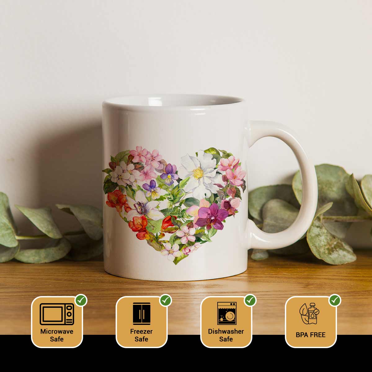 Flower Heart Ceramic Mug-2