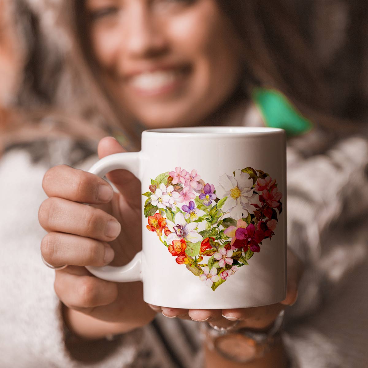 Flower Heart Ceramic Mug-1