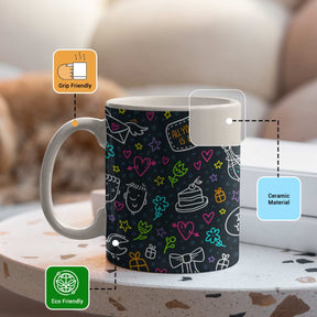 I Love You Doodle Ceramic Mug-3