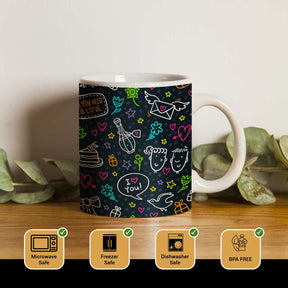 I Love You Doodle Ceramic Mug-2