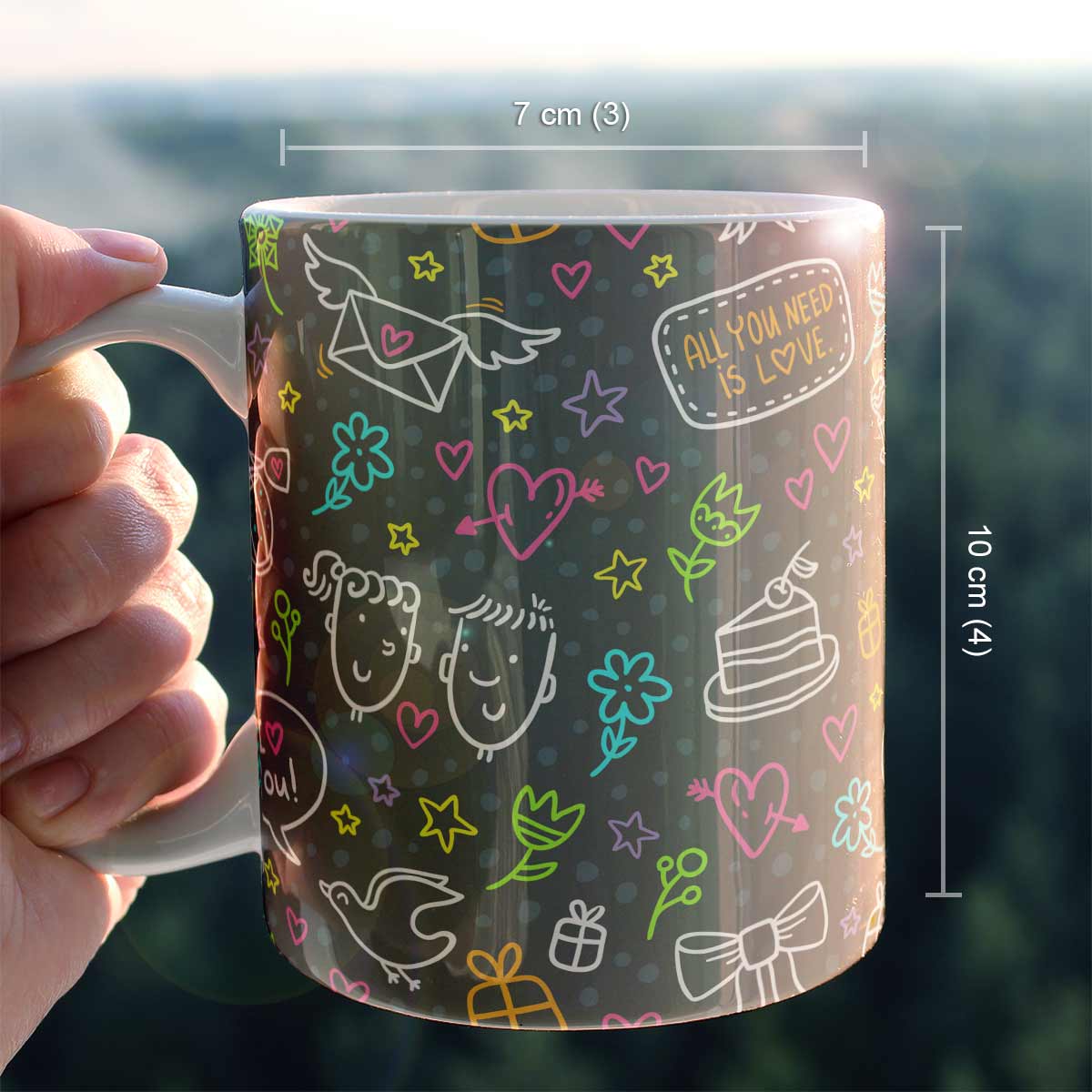 I Love You Doodle Ceramic Mug-6