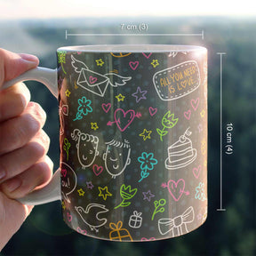 I Love You Doodle Ceramic Mug