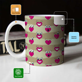 Mini Heart Print Ceramic Mug-3