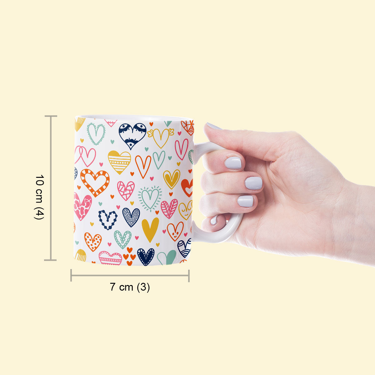 Heart Doodle Ceramic Mug-6