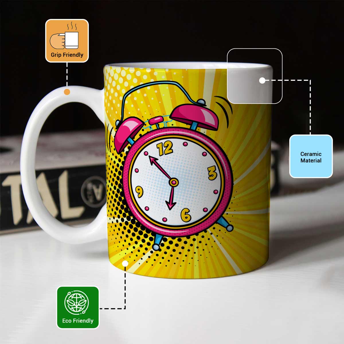 Clock Print Ceramic Mug