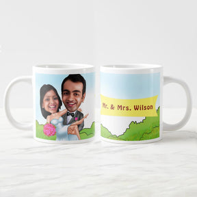 Personalised Smiling Couple Caricature Mug