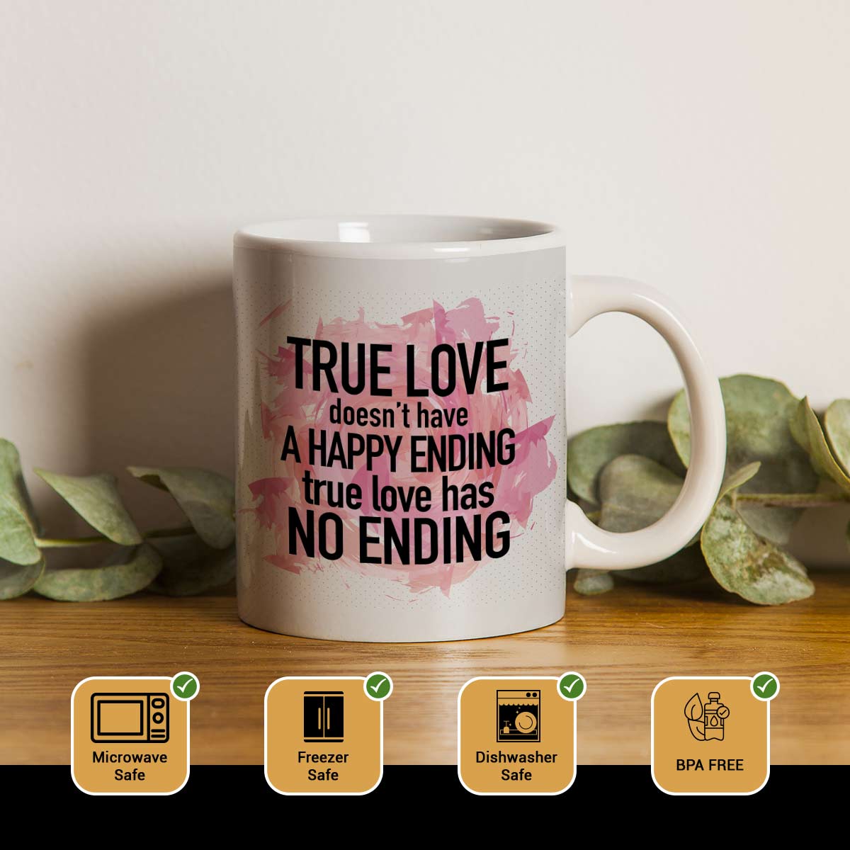 True Love Ceramic Couple Coffee Mug Gift for Valentine's Day-2