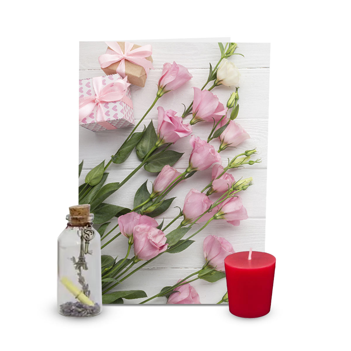 Greeting Card with Message Bottle & Candle