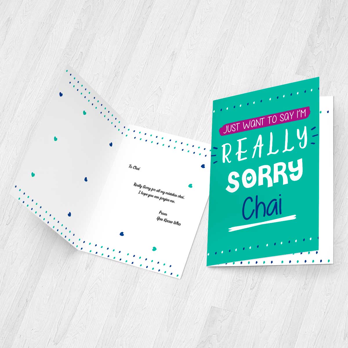 Personalised Truly Sorry Greeting Card-3