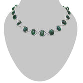 Emerald Grace - Real Oval Emerald & Silver Plated Pipe Necklace