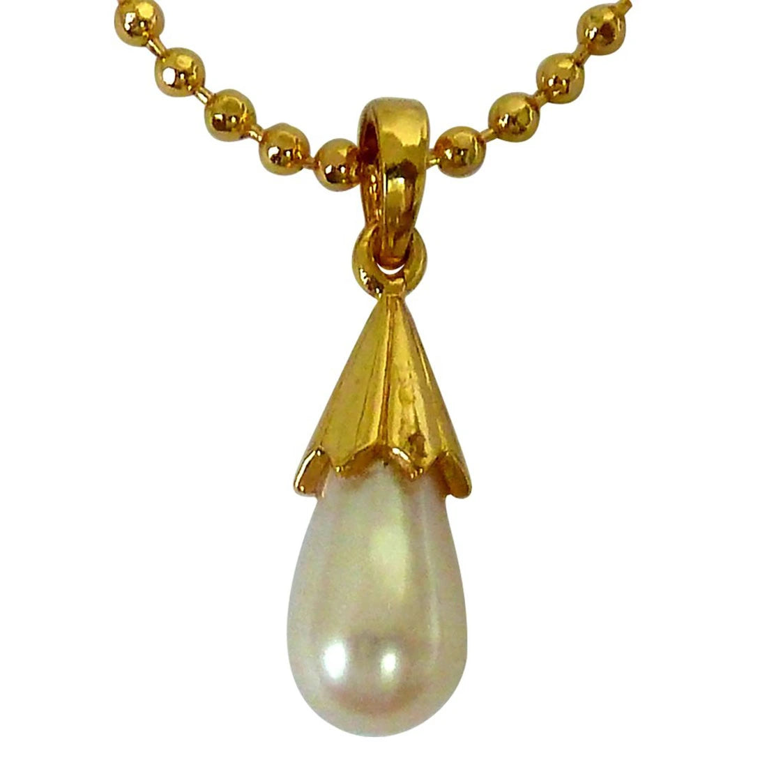 7.33 cts BIG Real Drop Pearl & Silver Gold Plated Pendant