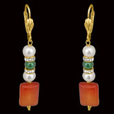Just For You - Red Onyx, Shell Pearl & Green Coloured Stone Earring