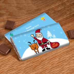 Personalised Christmas Chocolate Bar Santa's Here