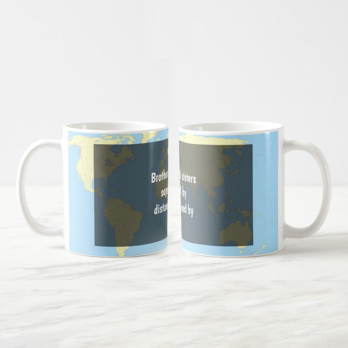 Brother and Sister Seprated by Distance Mug