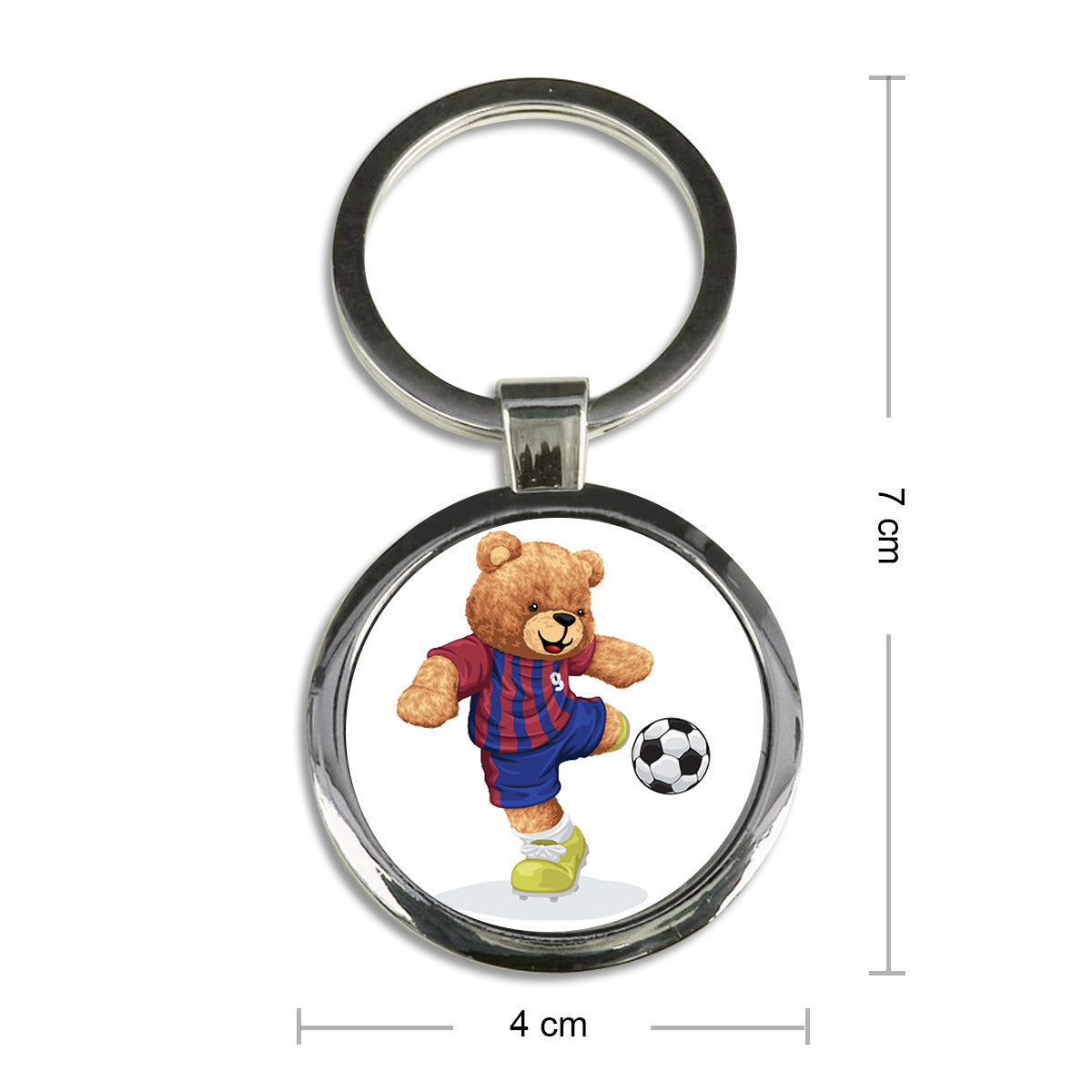 Football Player Round Metal Keychain-2