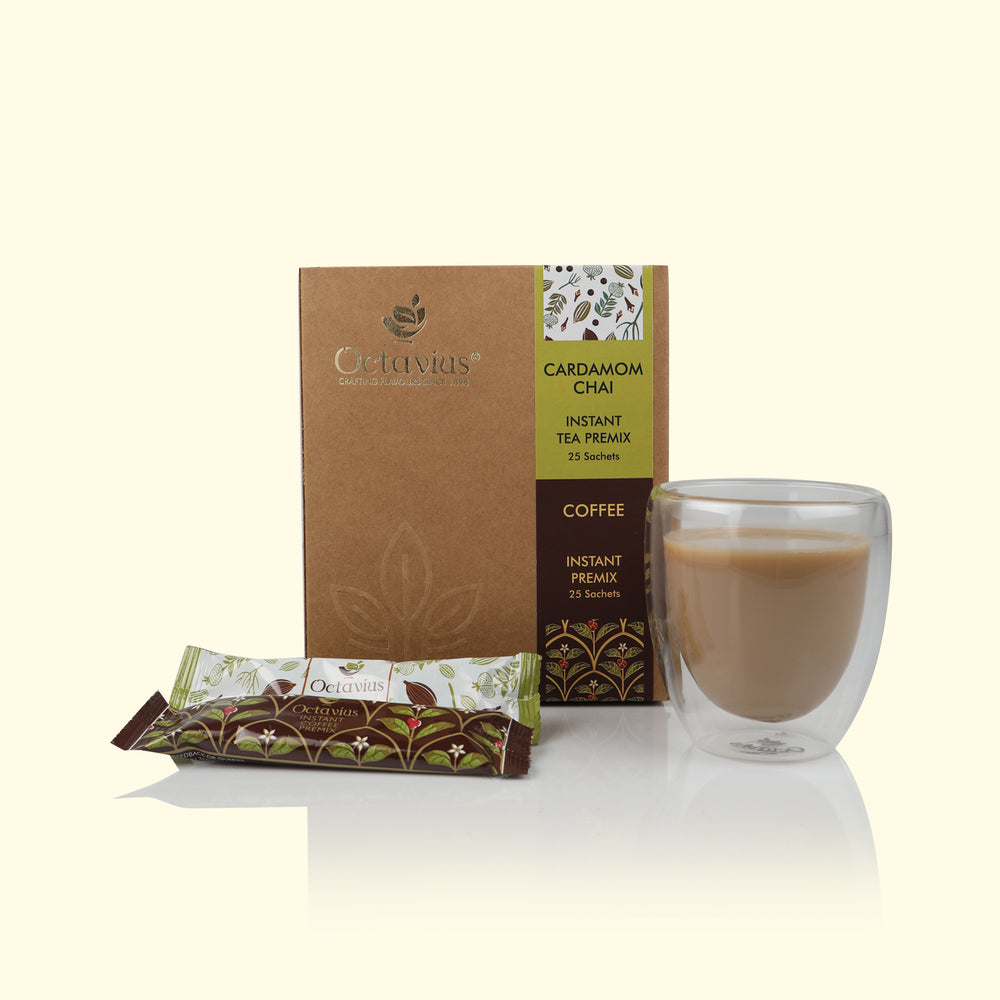 2 in 1 Instant Premix - Cardamom Chai and Coffee 50 Sachets (Economy Pack)
