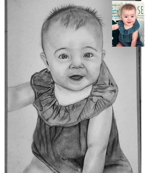 Baby Pencil Drawing From Photo