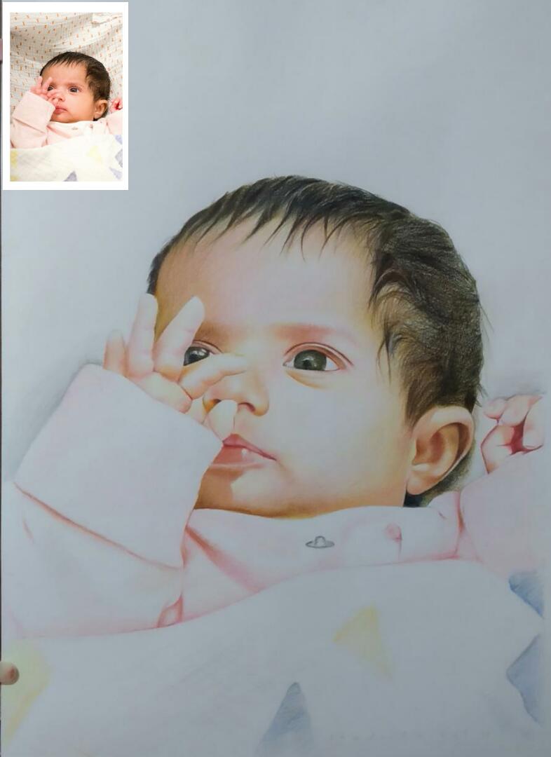 Baby Pencil-Color Drawing From Photo-2