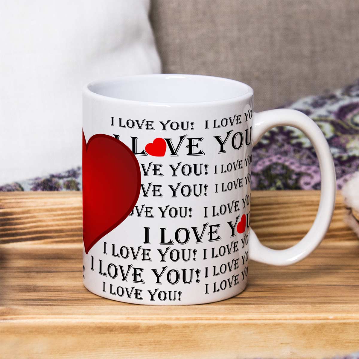 I Love You Heart Handle Mug