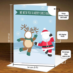 Personalised Rudolph & Santa Dance Christmas Card-4