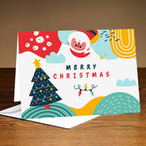 Topsy Turvy Santa Christmas Card