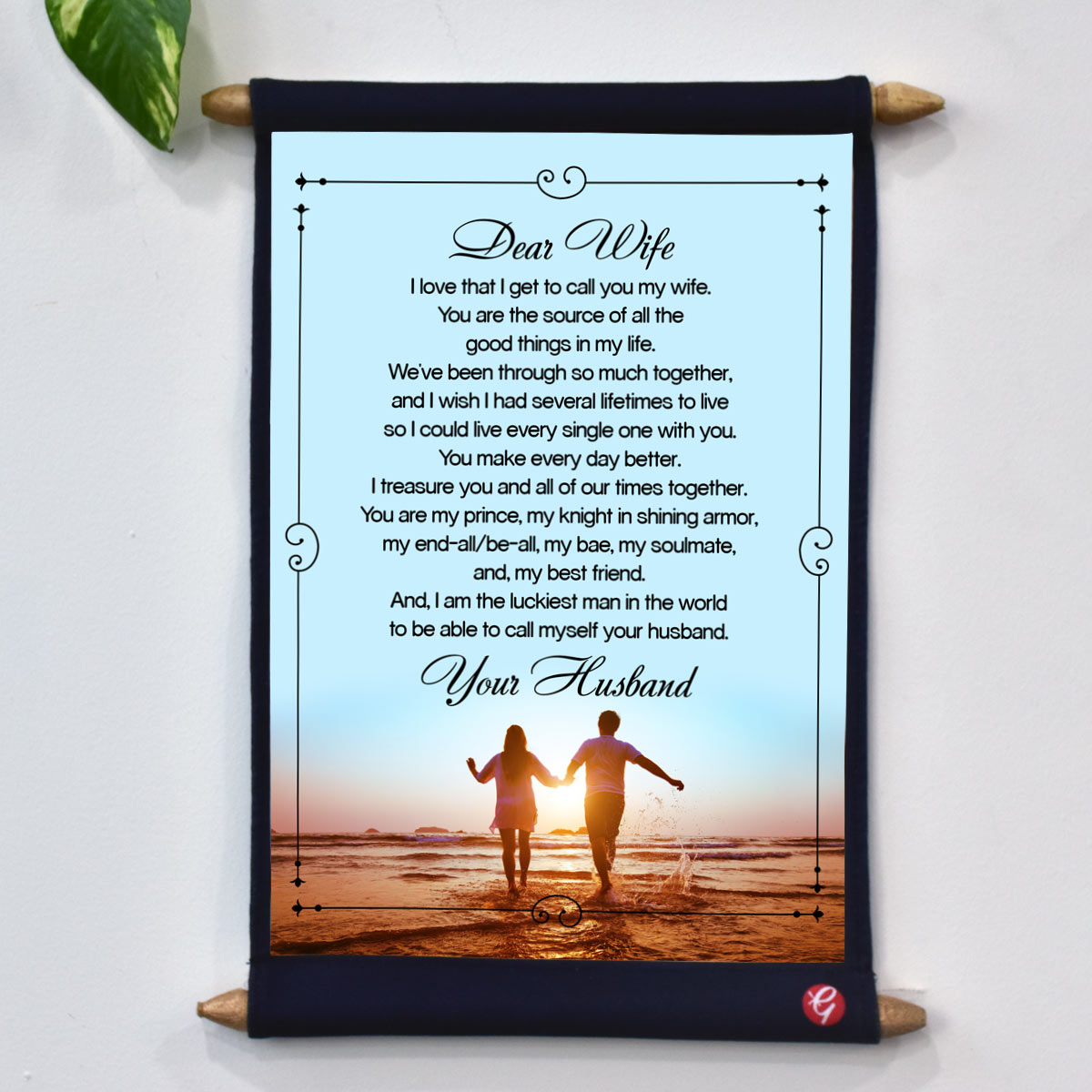 Personalised Letter to Husband Scroll