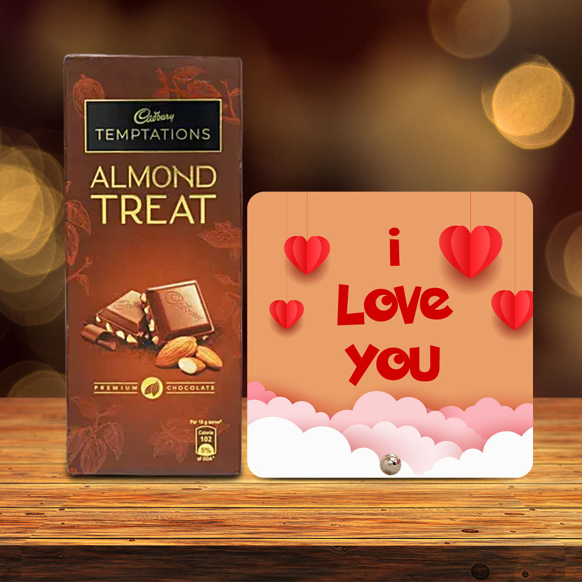 I Love You Keepsake with Cadbury Almond Treat Gift Hamper-1