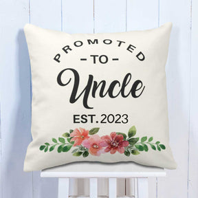 Personalised Promoted to Uncle Cushion