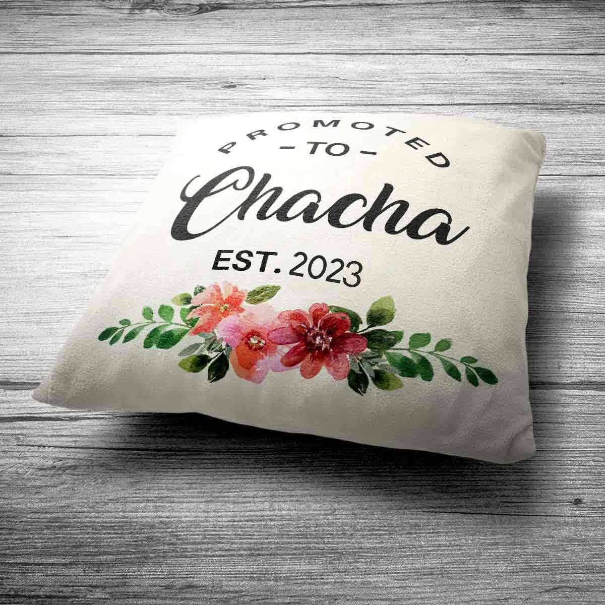 Personalised Promoted to Chacha Cushion