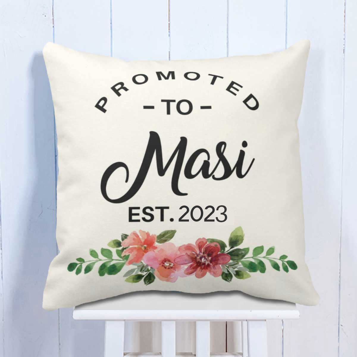 Personalised Promoted to Masi Cushion