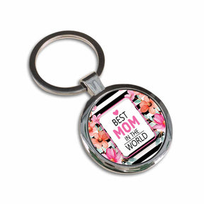 Best Mom in the World Round Metal Keychain-5