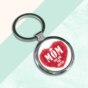 Mom You are the Queen Round Metal Keychain-6