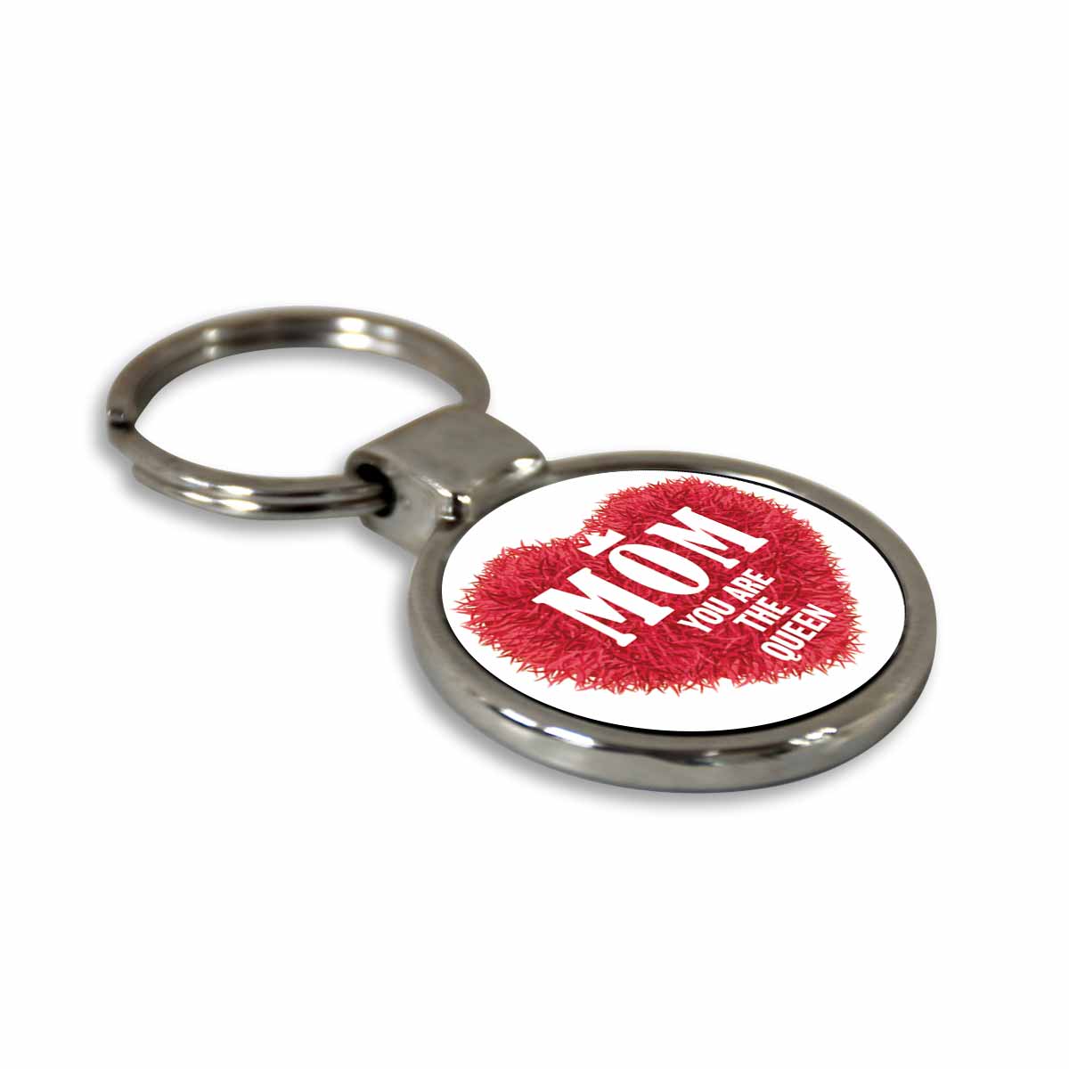 Mom You are the Queen Round Metal Keychain-4