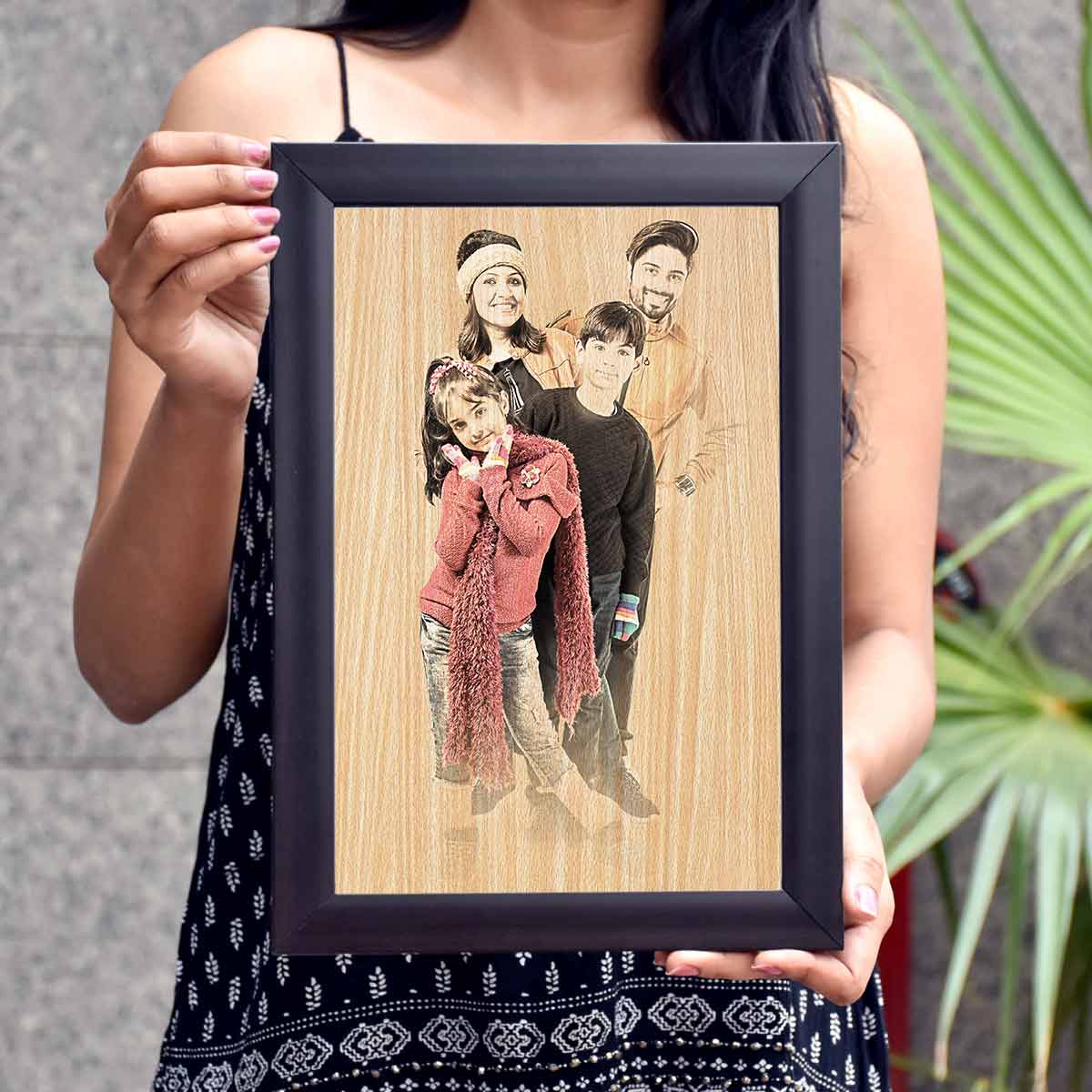 Personalised Wood Texture Print Poster Frame Family-1