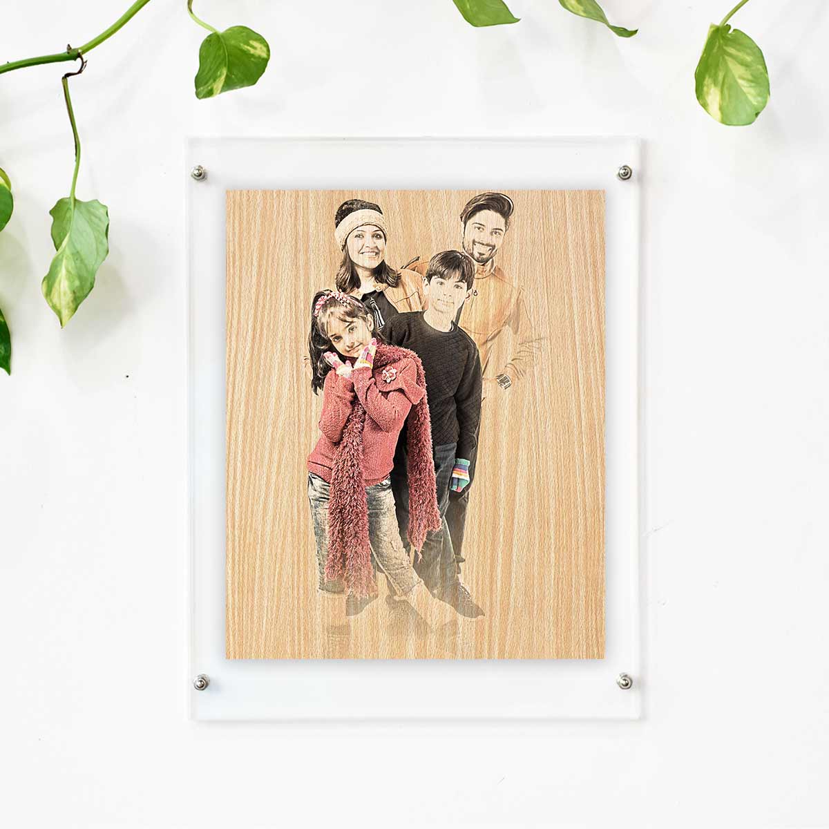 Personalised Wood Texture Print Poster Frame Family