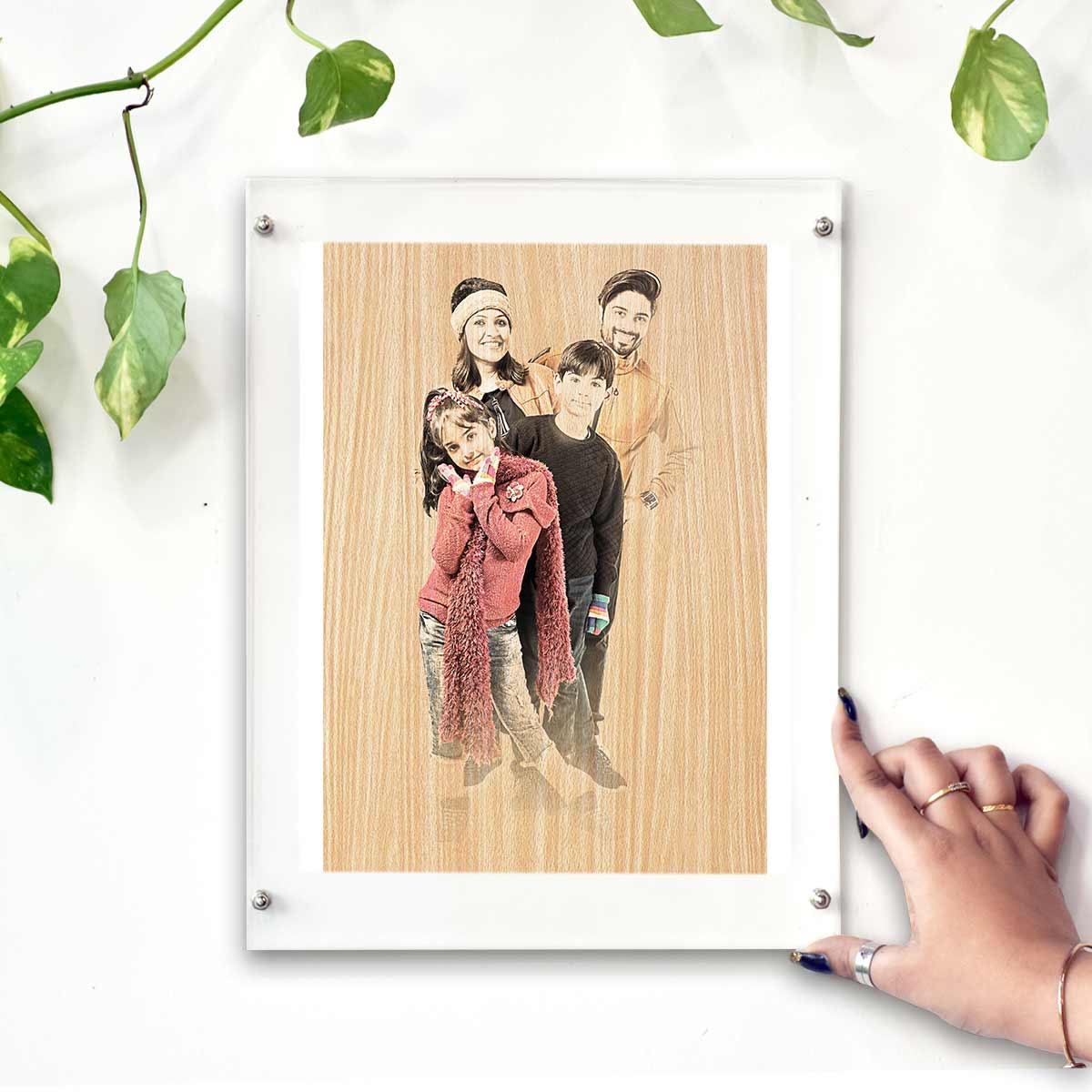 Personalised Wood Texture Print Poster Frame Family