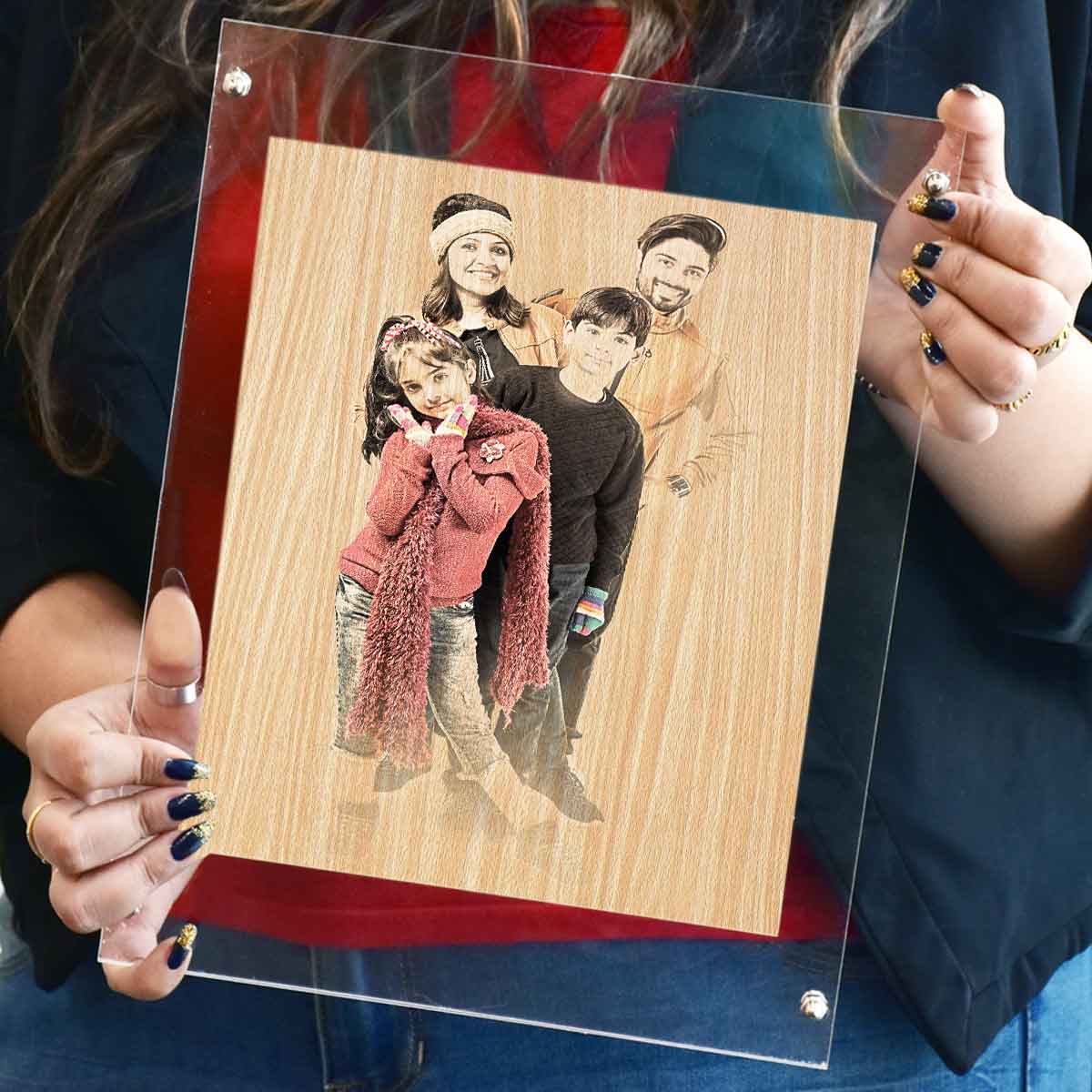 Personalised Wood Texture Print Poster Frame Family