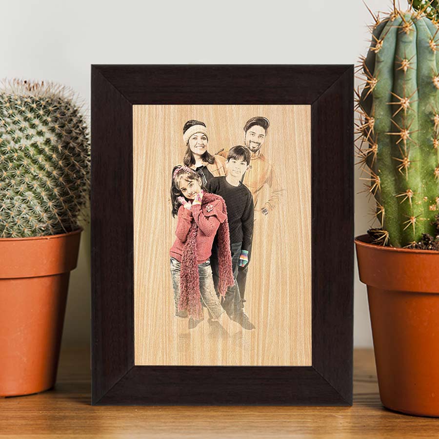 Personalised Wood Texture Print Poster Frame Family