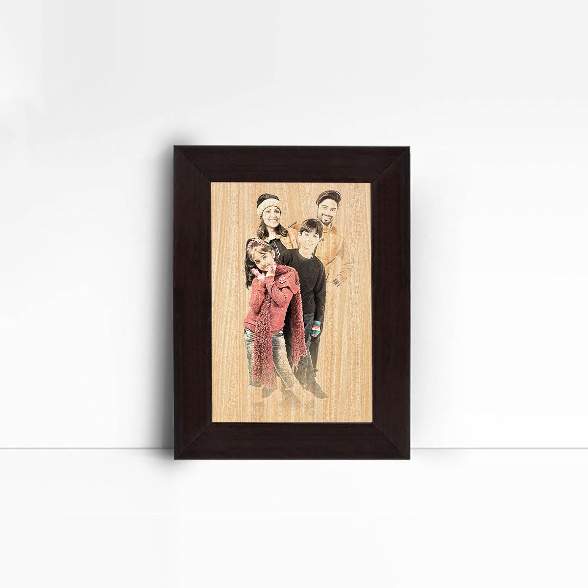 Personalised Wood Texture Print Poster Frame Family