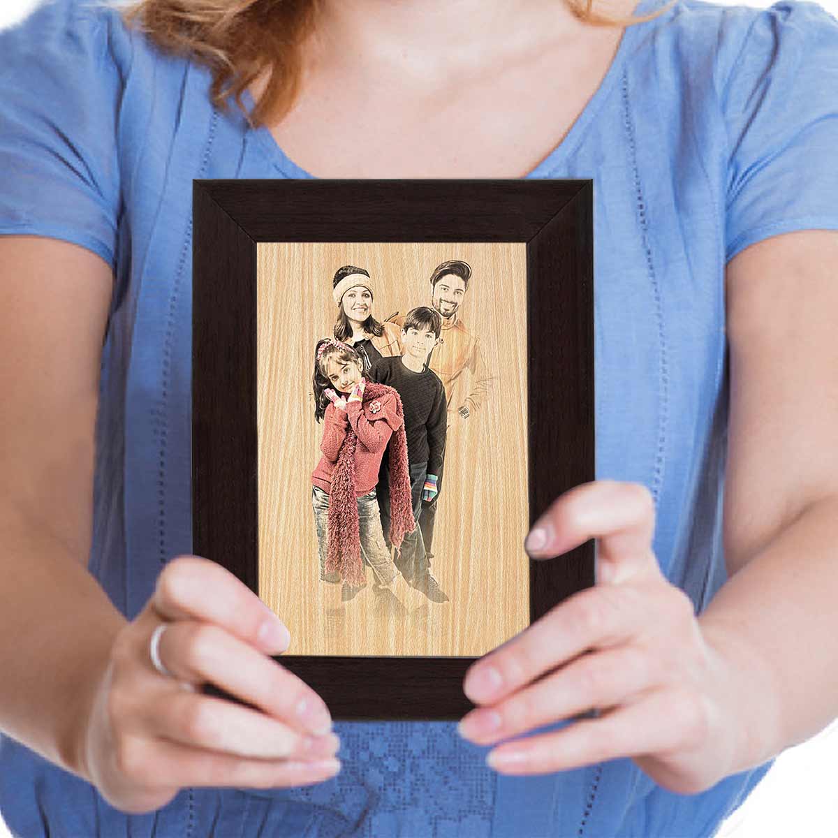 Personalised Wood Texture Print Poster Frame Family